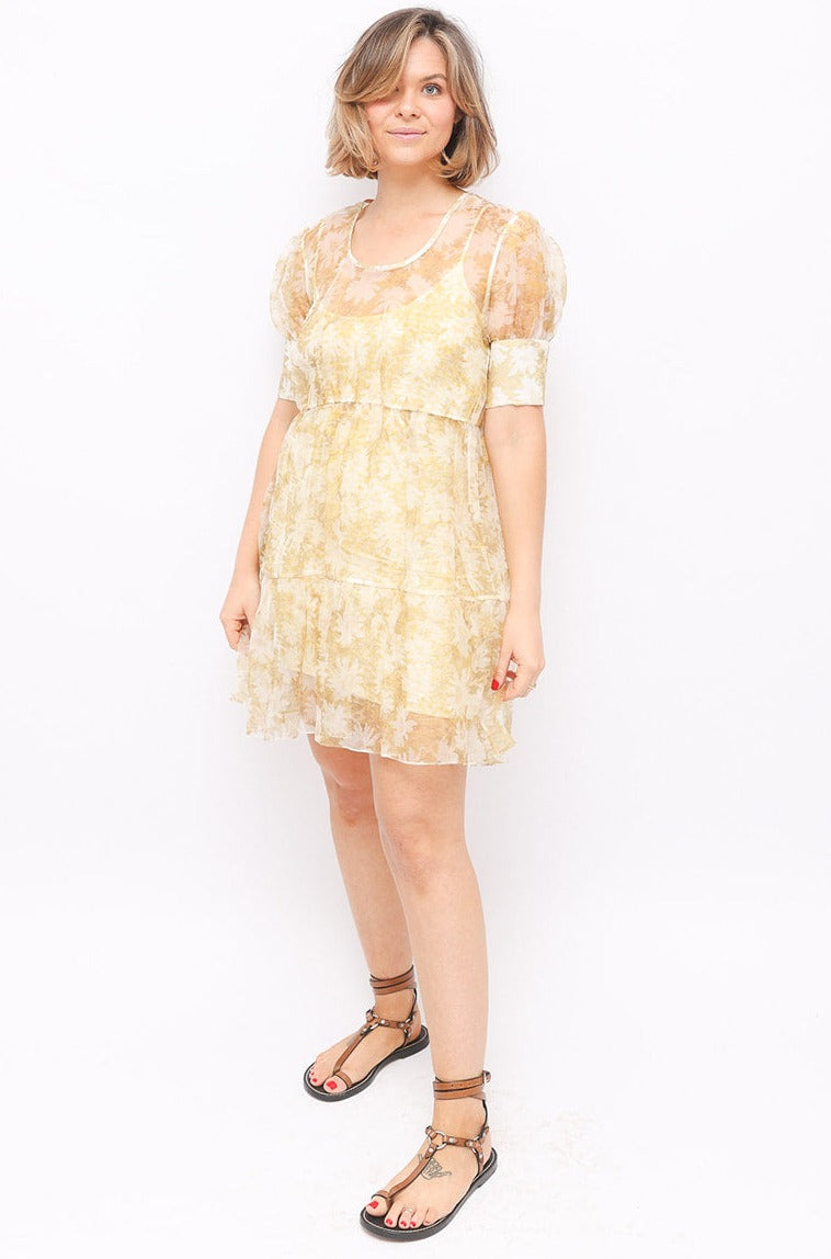 Sir The Label Sheer Shift Overlay Dress