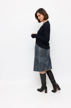Load image into Gallery viewer, Allume skirt Blue Leather Skirt
