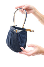 Load image into Gallery viewer, Late 50&#39;s Navy Suede Bag
