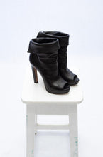 Load image into Gallery viewer, Prada Leather Peep Toe Heeled Boot
