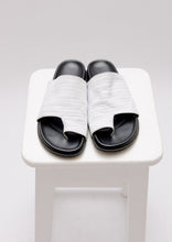 Load image into Gallery viewer, Bassike White Leather Slides
