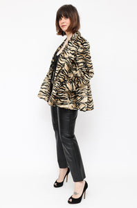 Vintage Animal Print Swing Jacket