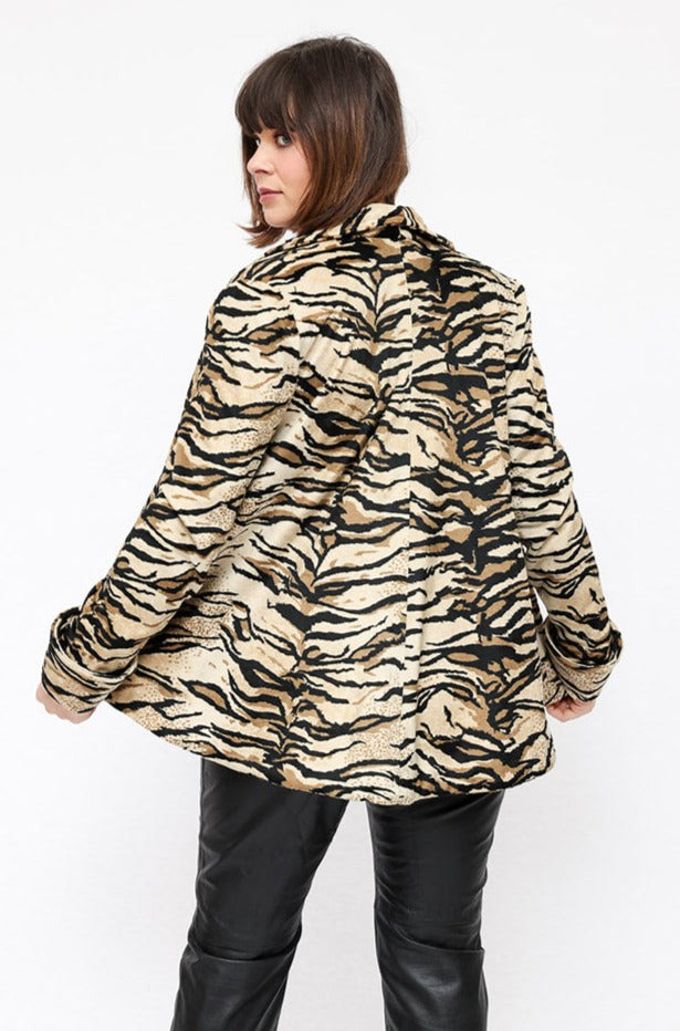 Vintage Animal Print Swing Jacket