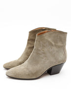 Load image into Gallery viewer, Isabel Marant Suede Khaki Cowboy Style Ankle boot
