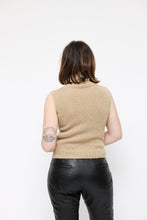 Load image into Gallery viewer, Vintage Camel Polo Neck Fur Cable Detail Knit
