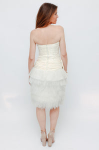 Vintage 80's Cream Tulle Detail Wedding Dress