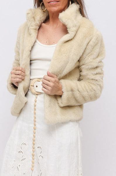 Vintage Blonde Faux Fur Jacket