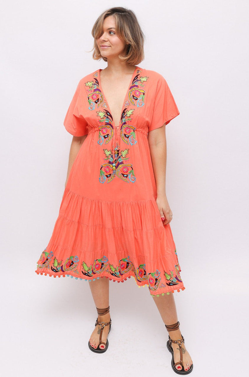 Vintage Camilla Cotton Embroidered Dress
