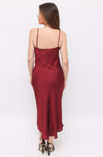 Load image into Gallery viewer, Flannel Maroon Double Silk Slip Dress
