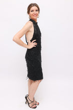 Load image into Gallery viewer, Vintage 80&#39;s Black Silk Beaded Mini dress
