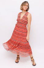 Load image into Gallery viewer, Ulla Johnson Orange Tie Dye Silk Midi Dress
