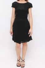 Load image into Gallery viewer, Vintage Black Beaded Tie Back Mini Dress
