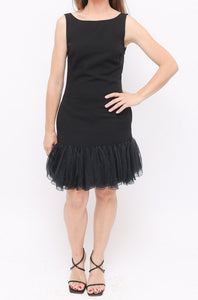 Whistles Black Tulle Detail Mini Dress