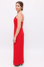 Load image into Gallery viewer, Red Vintage Rhinestone Split Detail Dress
