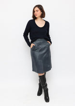 Load image into Gallery viewer, Allume skirt Blue Leather Skirt
