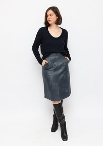 Allume skirt Blue Leather Skirt