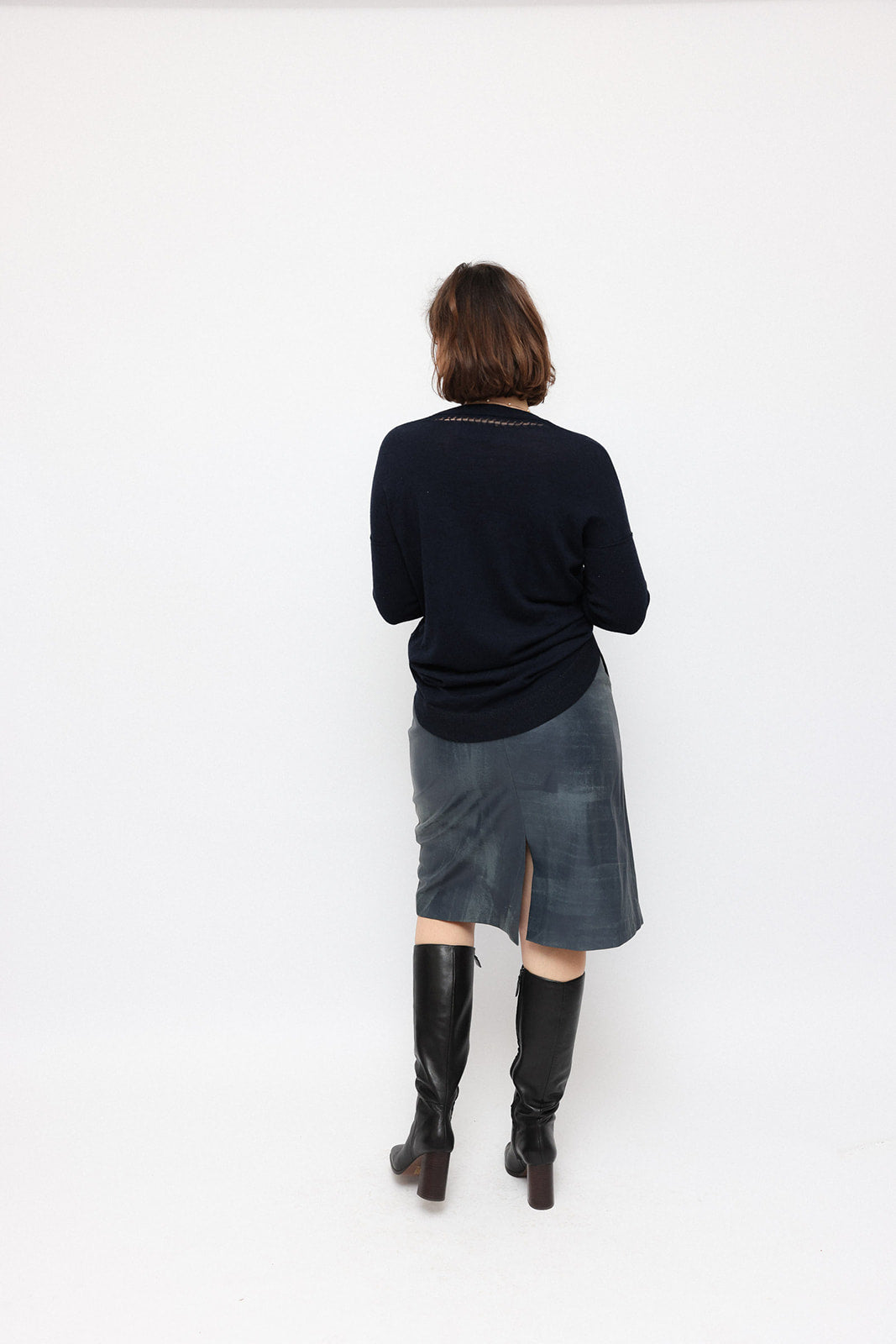 Allume skirt Blue Leather Skirt