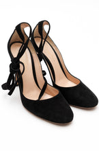 Load image into Gallery viewer, Gianvito Rossi Suede Ankle Tie Heels
