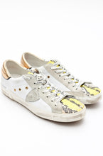 Load image into Gallery viewer, Philippe Model Yellow Snake Print Distressed Detail Sneakers
