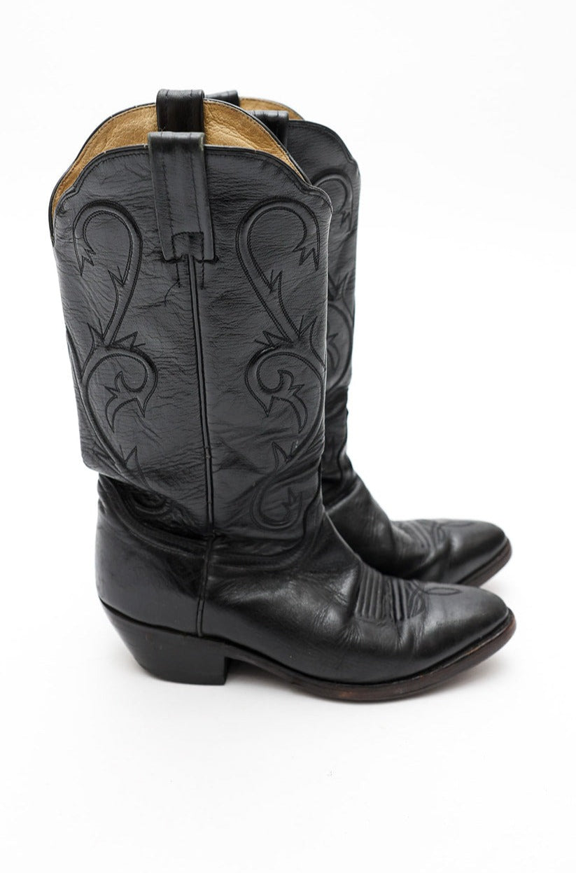Vintage Black Authentic Cowboy Boots