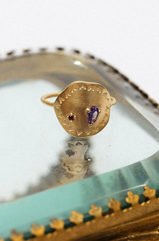 Gold Plated Amethyst Handmade Ring