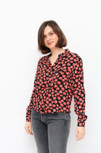 Load image into Gallery viewer, Ganni black &amp; red floral Shirt
