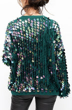 Load image into Gallery viewer, Vintage Green Sequin Cardi
