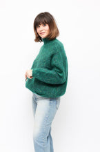 Load image into Gallery viewer, Vintage Green Mohair Blend Jumper With Pocket Details
