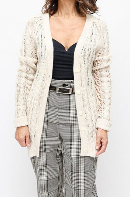 Equipment Cable Knit Cardi