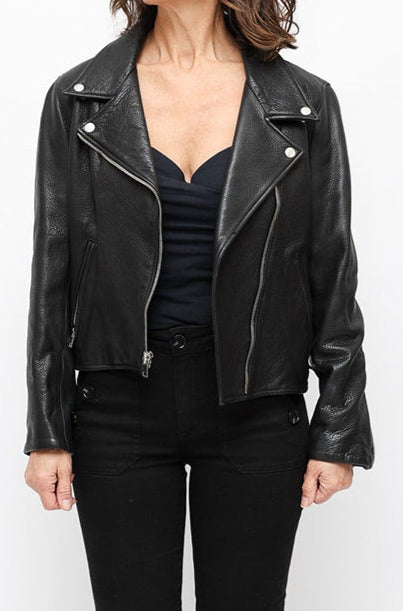 Reformation Leather Jacket Lace up Detail