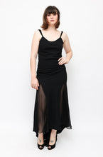 Load image into Gallery viewer, Vintage Silk Low Back Black Evening Dress
