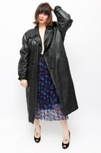 Load image into Gallery viewer, Vintage Black Long Leather Coat
