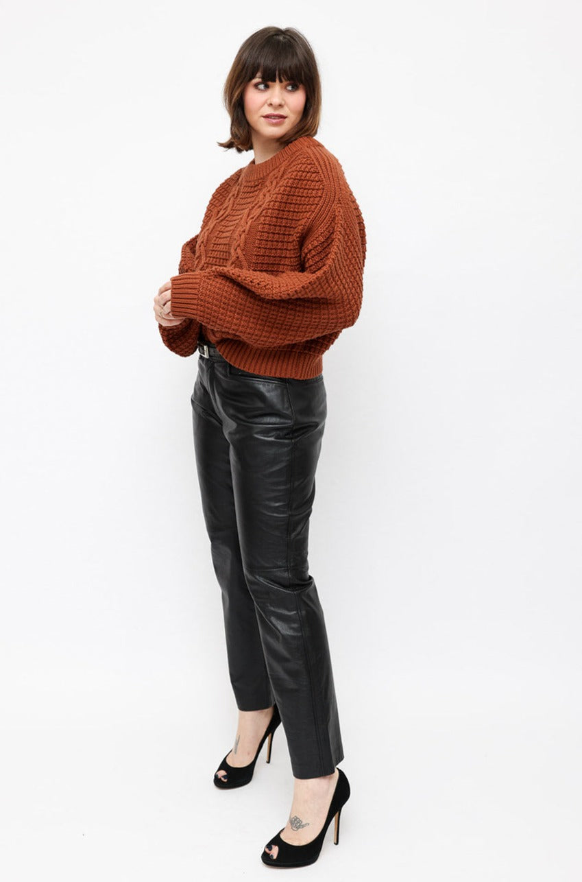 Shona Joy Terracotta Chunky Cable Knit