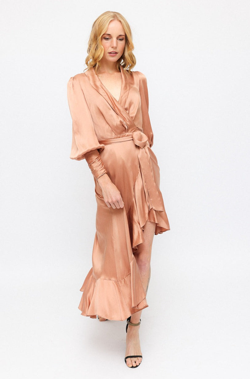 Zimmermann Silk Blush Wrap Dress