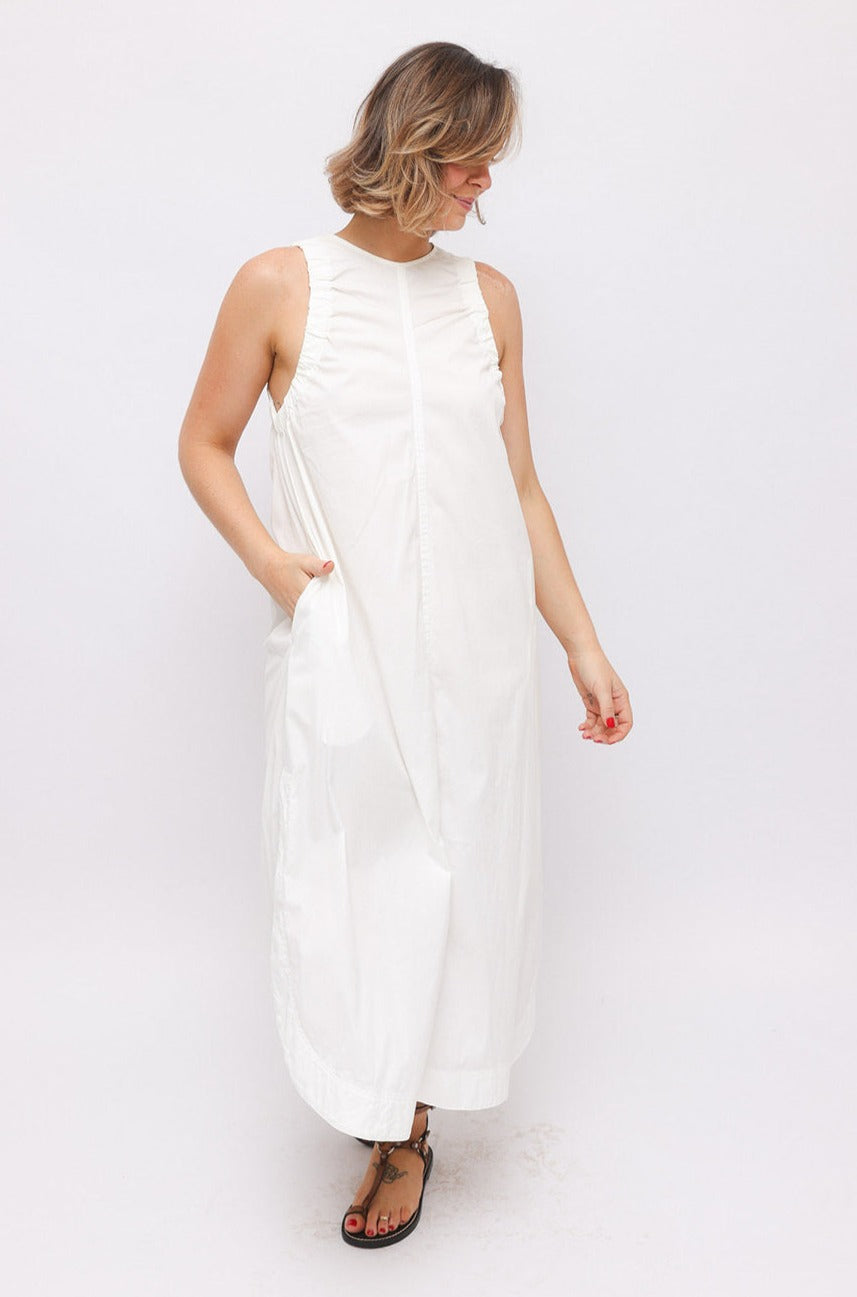 Lee Mathews Crisp White Cotton Dress