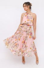 Load image into Gallery viewer, Lover Silk Floral Halter Neck Dress
