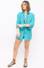 Load image into Gallery viewer, Vintage Silk Teal Shirt
