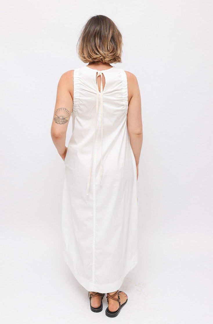 Lee Mathews Crisp White Cotton Dress