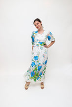 Load image into Gallery viewer, 1970s Vintage Floral Puff Sleeve Maxi Dress

