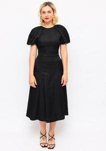 Rebecca Valance Black Cut Out Back Midi Dress