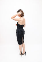 Load image into Gallery viewer, Zimmermann Black Strapless Fringed Dress
