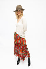 Load image into Gallery viewer, Vintage Multi Coloured Fringe Skirt
