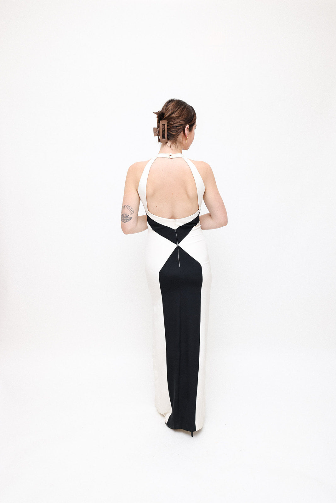 Arthur Galan Black & White Gown