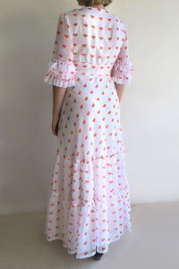 1970s Ruffle Maxi Dress