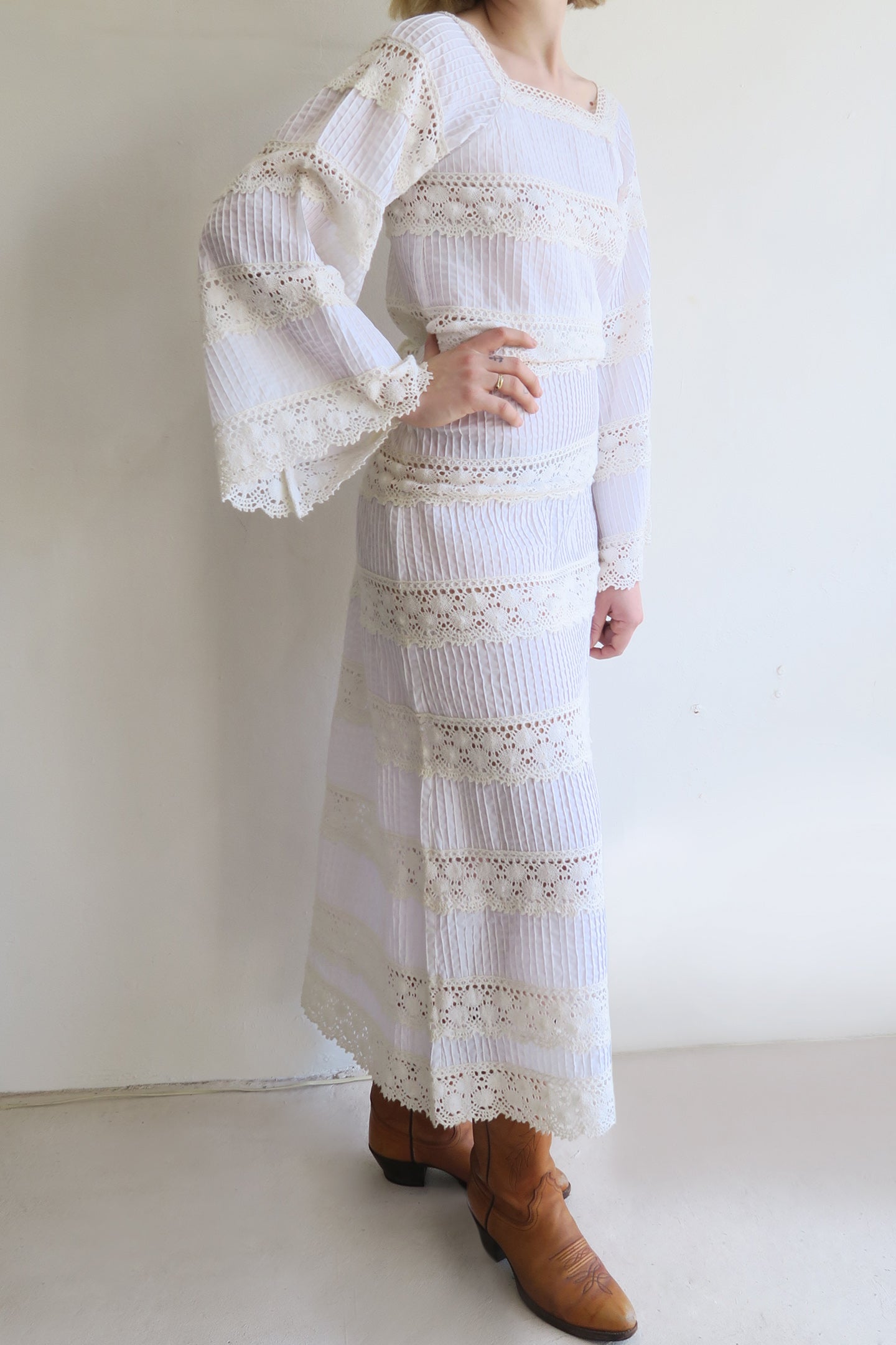 1970s Lace Maxi Dress