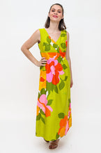 Load image into Gallery viewer, Vintage 70s Bright Floral Maxi Dress
