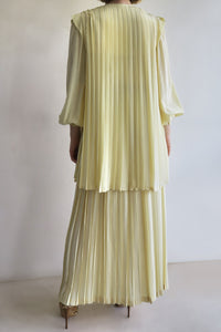 1980s Silk Pleated Maxi and Cape Set