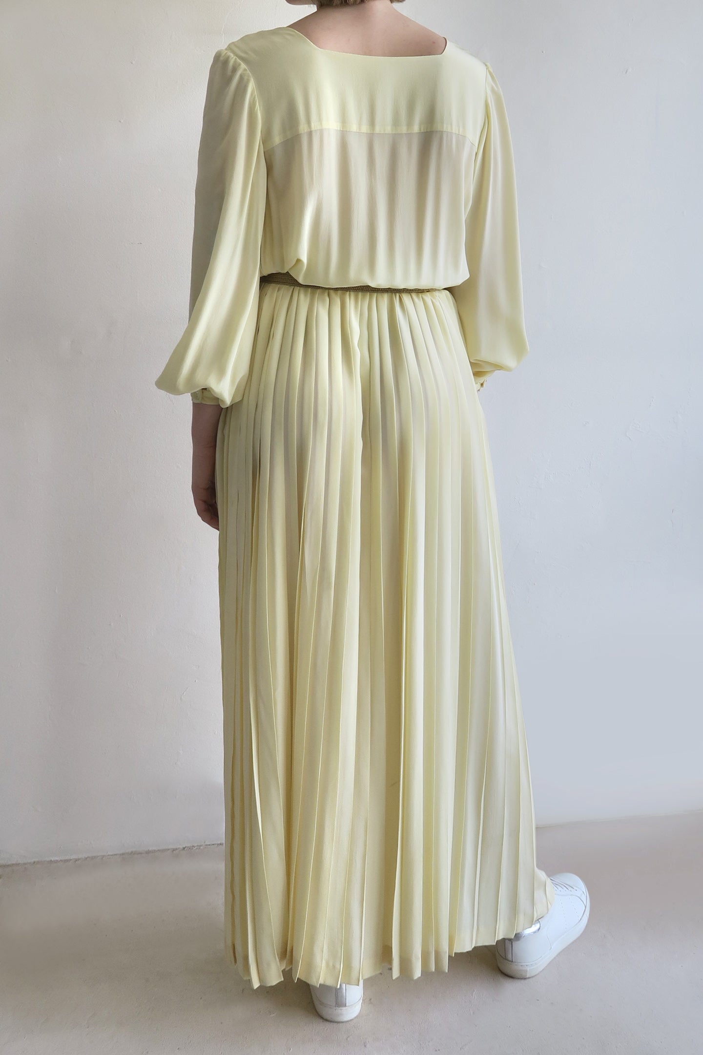 1980s Silk Pleated Maxi and Cape Set