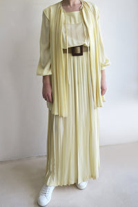 1980s Silk Pleated Maxi and Cape Set