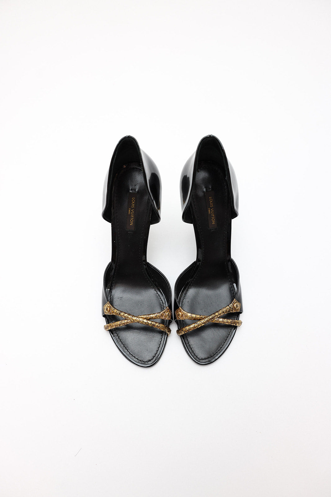 Louis Vuitton Black Patent Heels